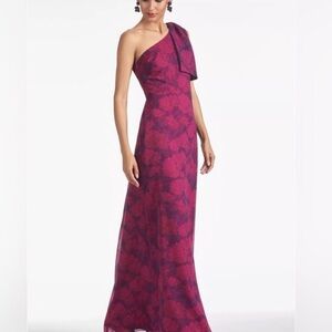 Elegant One-Shoulder Pink Floral Mini Dress